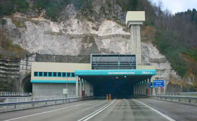The Austrian side of the tunnel