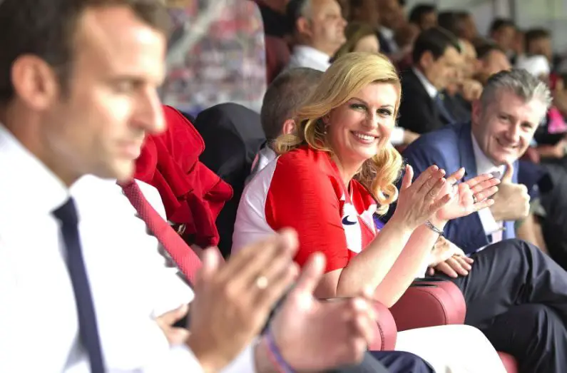 President of Croatia Kolinda Grabar-Kitarovic at the final match of the 2018 World Cup.JPG