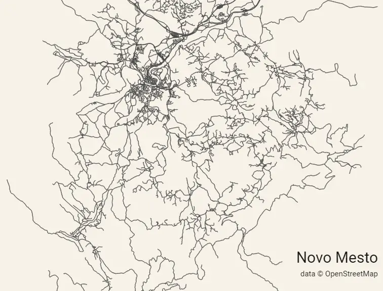 novo mesto map only the roads.png