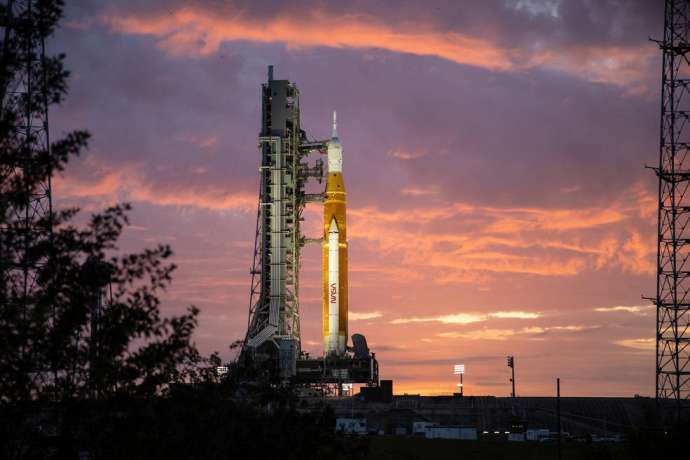 Liftoff of NASA&#039;s Space Launch System rocket and integrated Orion spacecraft is targeted for 8:33 a.m. EDT on Monday, Aug. 29, 2022, from Launch Complex 39B at NASA’s Kennedy Space Center in Florida.