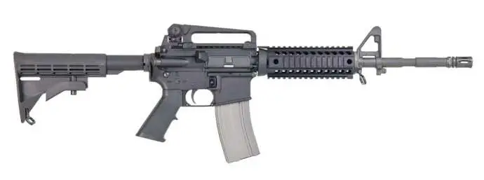 A Remington automatic rifle, which the man had along with a Glock semi-automatic pistol