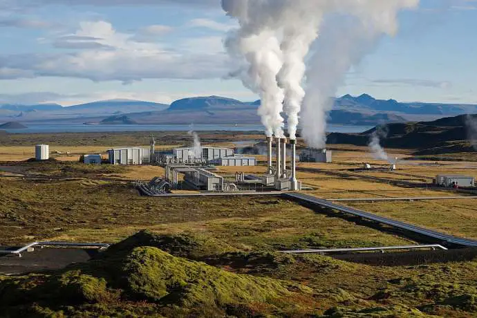 The Nesjavellir Geothermal Power Plant in Þingvellir (Thingvellir), Iceland