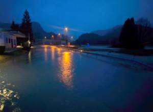 Flooded road near Bohinj