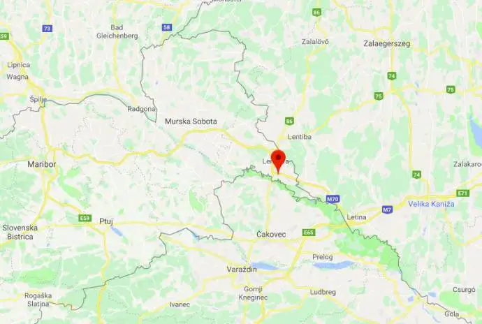 The location of Petišovci