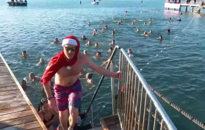 New Year&#039;s Swimmers in Portorož and Elsewhere (VIDEO)