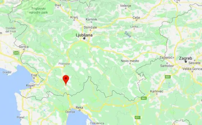 The location of Ilirska Bistrica