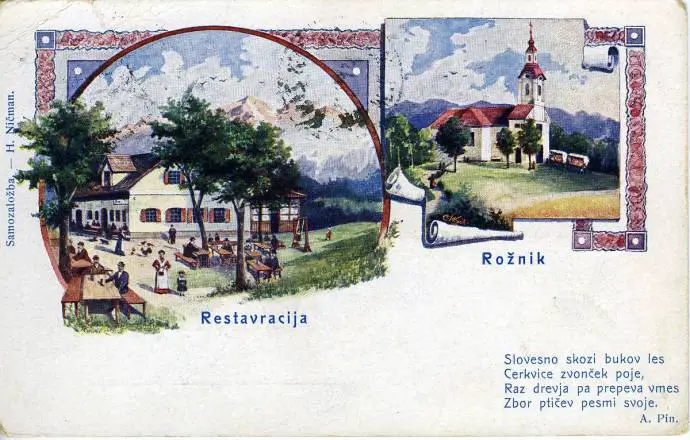 The inn and the church in 1906