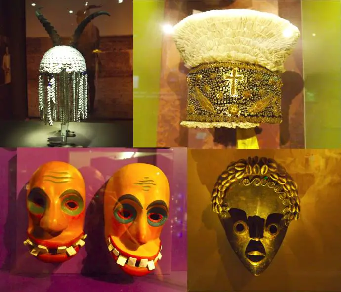 Slovenian and African headdresses and masks.