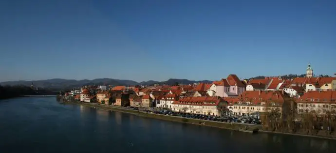 The river Drava and the city of Maribor