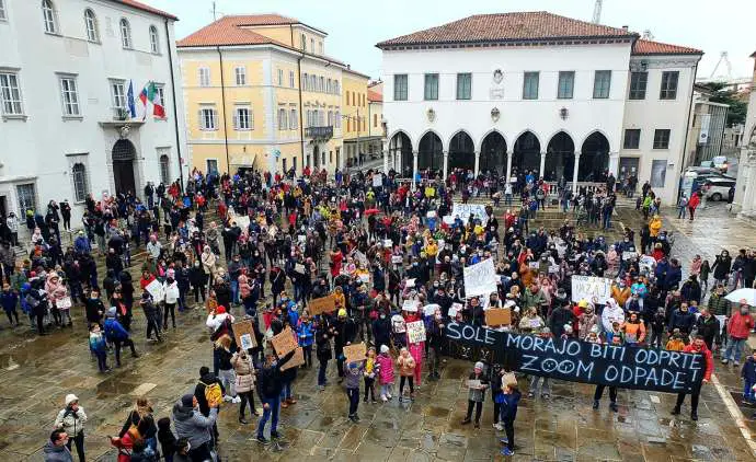 Protest Against School Closures in Koper