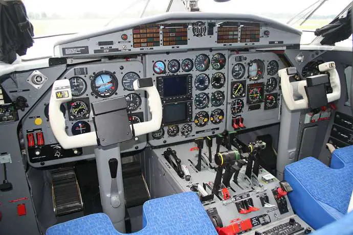 The cockpit of a Turbolet L-410, the plane that Slovenia has been using