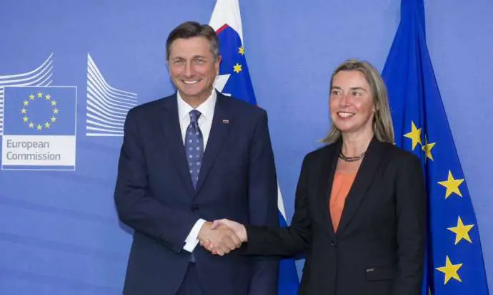 President Borut Pahor and the EU&#039;s foreign policy chief Federica Mogherini 