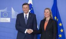 President Borut Pahor and the EU's foreign policy chief Federica Mogherini 