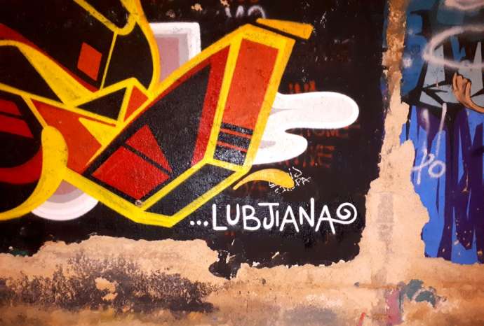 Graffiti at the dirty end of Trubarjeva cesta