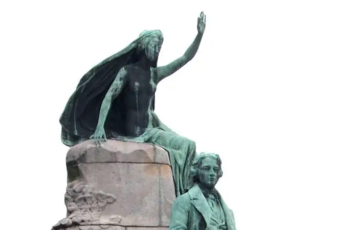 The poet France Prešeren and his muse, Ljubljana - a symbol of Slovenian culture