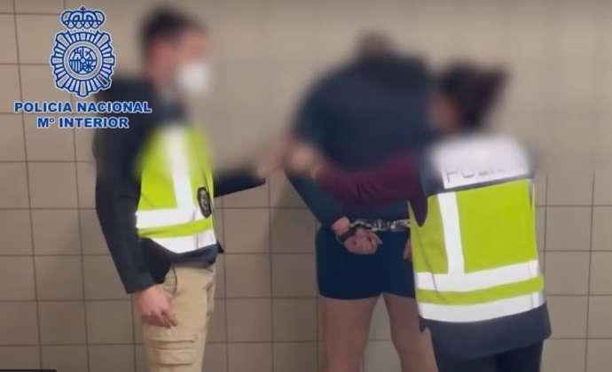 The arrest being made in Spain