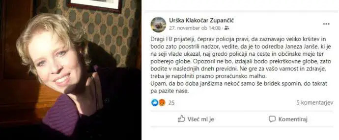 Judge Urška Klakočar Zupančič and the post in question