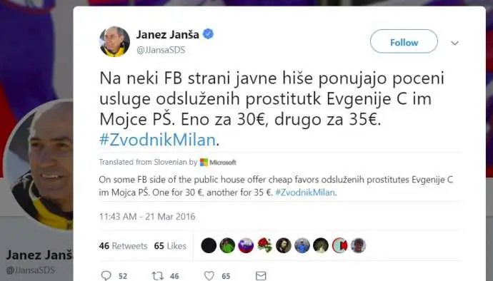 Janša Loses Appeal Over Offensive Tweet