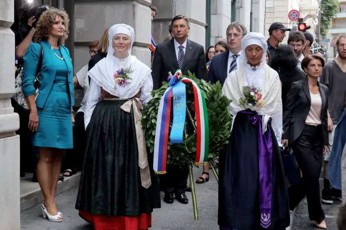 President Pahor, centre, in Trieste