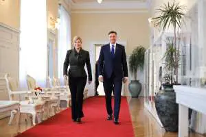 Presidents Kolinda Grabar-Kitarović  and Borut Pahor