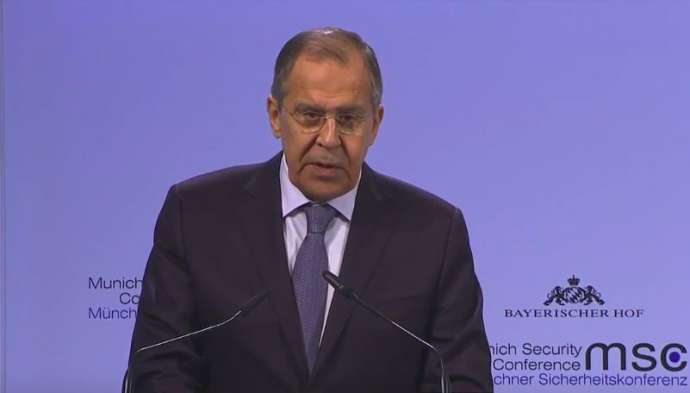 Sergey Lavrov in Munich, 2018