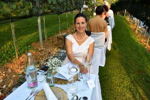 Denise Rejec of Wine Dine Slovenia at the Strelec Restaurant Ljubljana Castle Vineyard dinner