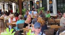 Tourists and others enjoy summer in Ljubljana