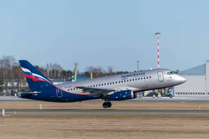 An  Aeroflot Sukhoi Superjet 100