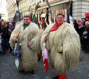 Two kurenti in Ljubljana, 2019