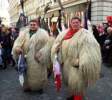 Two kurenti in Ljubljana, 2019