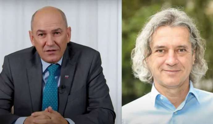 Left: Outgoing PM Janša (YouTube); Right: PM-Elect Robert Golob (Photo - FiatMahindra CC-by-SA-4.0)