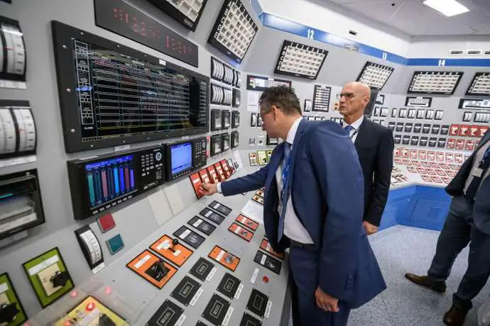 Prime Minister Marjan Šarec visiting the nuclear power plant earlier this year