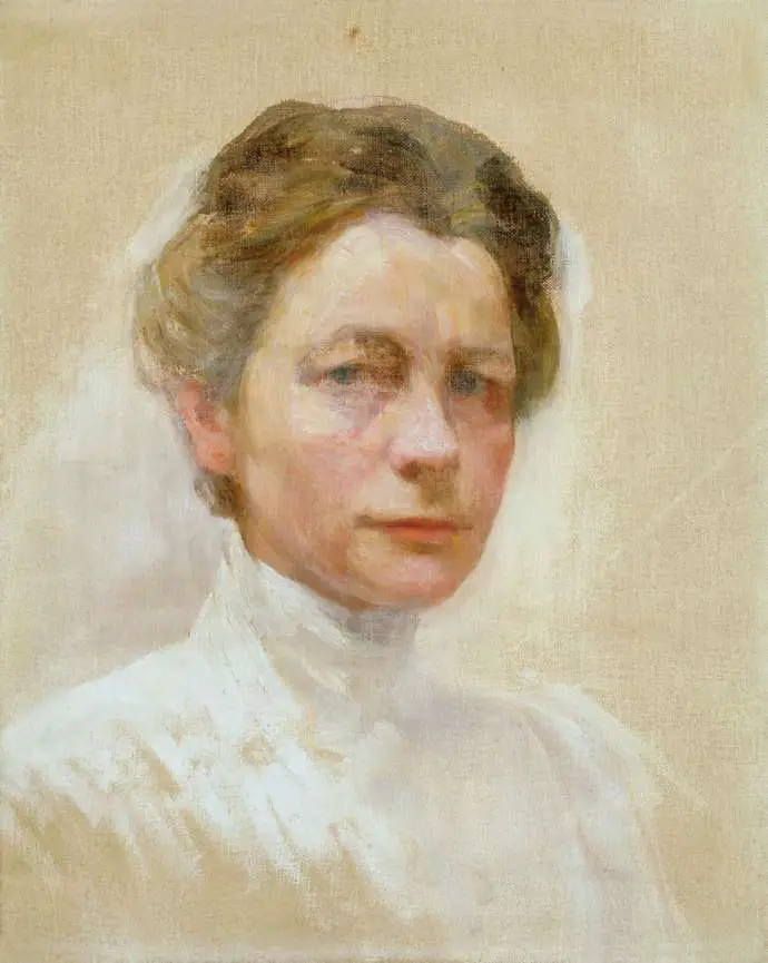 Ivana Kobilica: Selfportrait in White 43.5 x 35.5cm