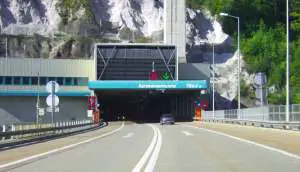 One end of the current tunnel
