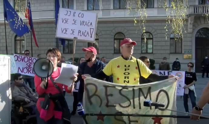 Anti-Lockdown Protest in Ljubljana