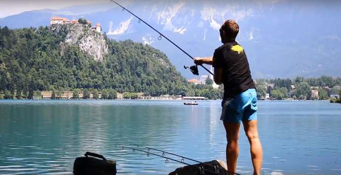 Fishing for carp on Lake Bled