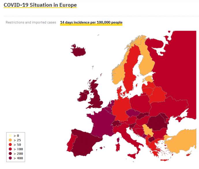 Covid &amp; Slovenia: Tue 20/10: 794 New Cases, 4,326 Tests, 18.3% Positivity Rate; 1% of Population Thought to Be Infected