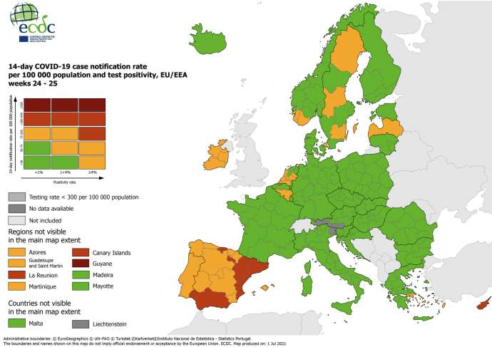 All of Slovenia Now Green on Latest ECDC Covid Map