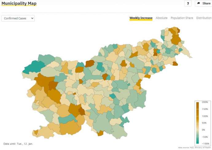 Slovenia &amp; Coronavirus Wed 13/01: Cases, Positivity Rate Falling