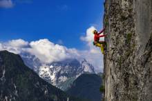 Aleš climbing in Blaščeva skala