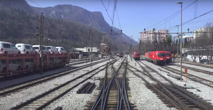 View from the cab of the Ljubjljana-Jesenice train