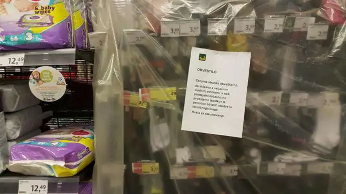 The parts of supermarkets selling &quot;non-essential&quot; goods are also off limits