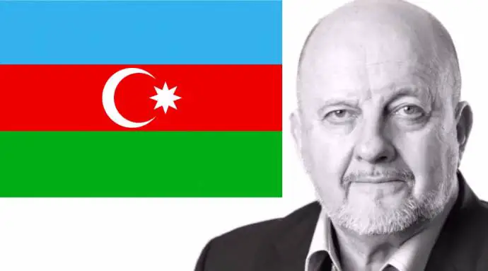Zmago Jelinčič and the flag of Azerbaijan
