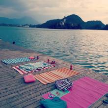 The best way to spend hot summer days, on Bled's platforms