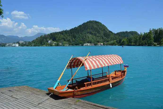 A pletna boat, on Bled