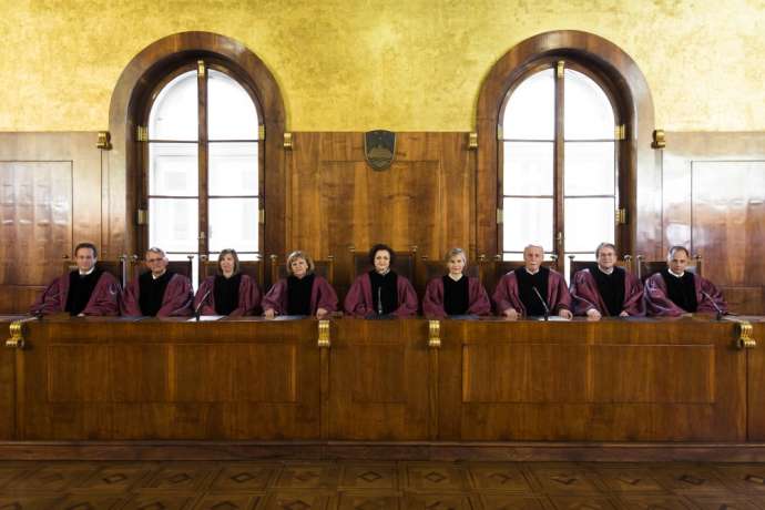 The members of the Constitutional Court in July 2018