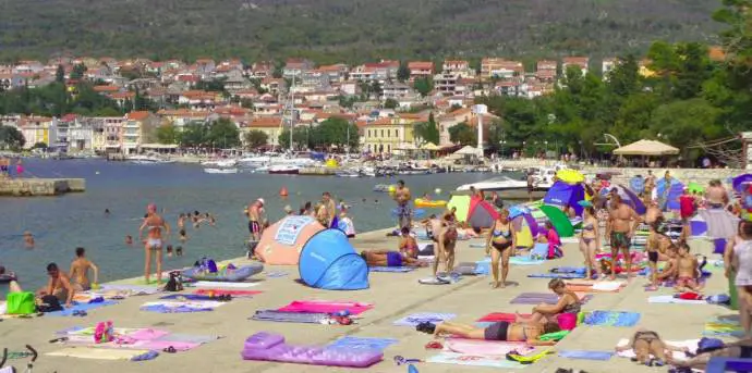 Selce, Primorje-Gorski Kotar County, Croatia - beach in central Selce