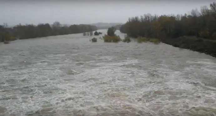 A swollen River Drava in October 2018