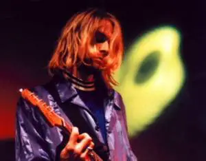Kurt Cobain playing at Nirvana concert, Ljubljana, 1994