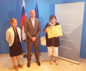 Minister Zajc receives the petition